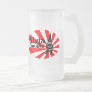 Ninja Gnome Frosted Glass Beer Mug
