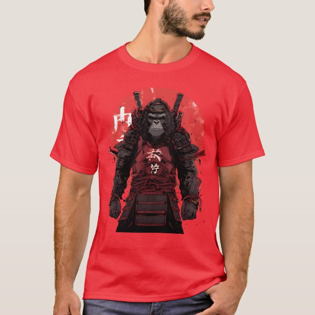Ninja Gorilla Warrior Anime Samurai boy T-Shirt (Front)
