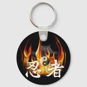 Ninja in Fire Key Ring