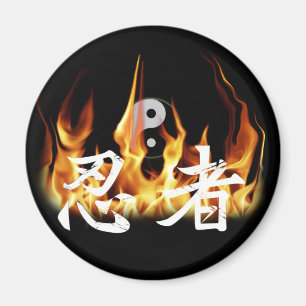 Ninja in Fire Magnet