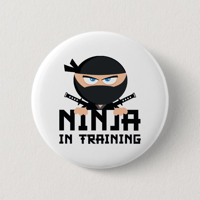 Ninja In Training 6 Cm Round Badge (Front)