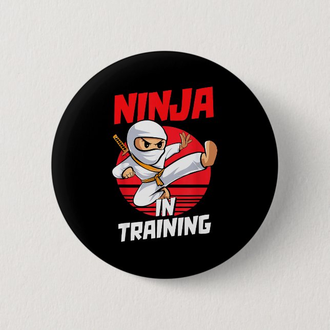 Ninja In Training Costume Party Warrior Boys Girls 6 Cm Round Badge (Front)