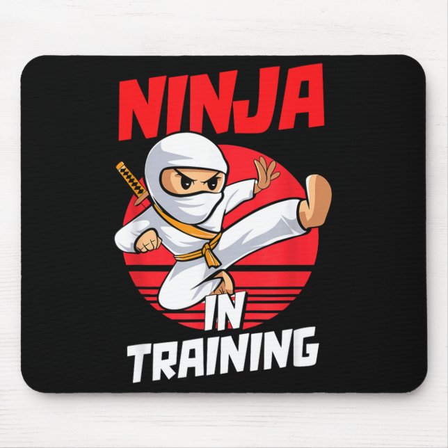 Ninja In Training Costume Party Warrior Boys Girls Mouse Mat (Front)