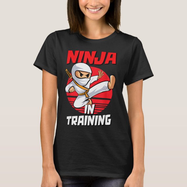 Ninja In Training Costume Party Warrior Boys Girls T-Shirt (Front)