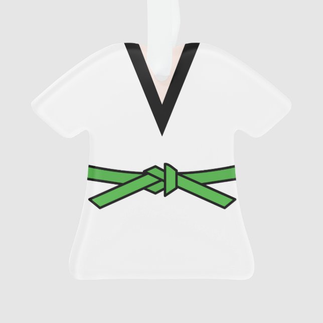 Ninja In Training Green Belt Personalised Ornament (Front)