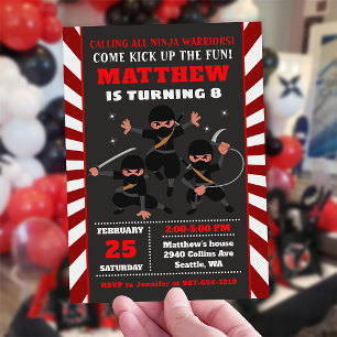 Ninja invitation, Ninja birthday Invitation