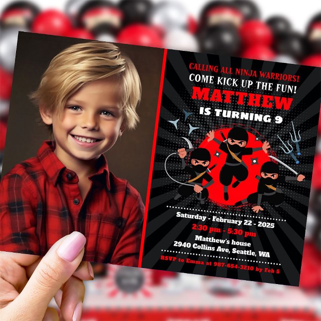 Ninja invitation, Ninja birthday invitation (Creator Uploaded)