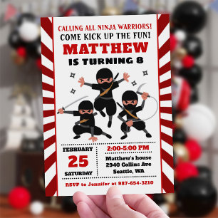 Ninja invitation, Ninja birthday Invitation