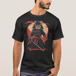 Ninja Japanese Art Samurai Cat Kitten T-Shirt