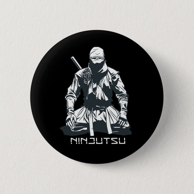 Ninja Japanese Ninjutsu Assassin Design 6 Cm Round Badge (Front)