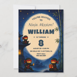 Ninja Karate Birthday Invitation