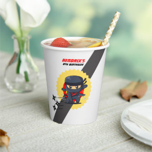 Ninja Karate Birthday Party Custom Name Cups
