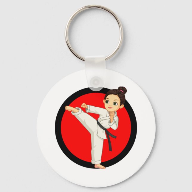 Ninja/Karate Girl  Key Ring (Front)