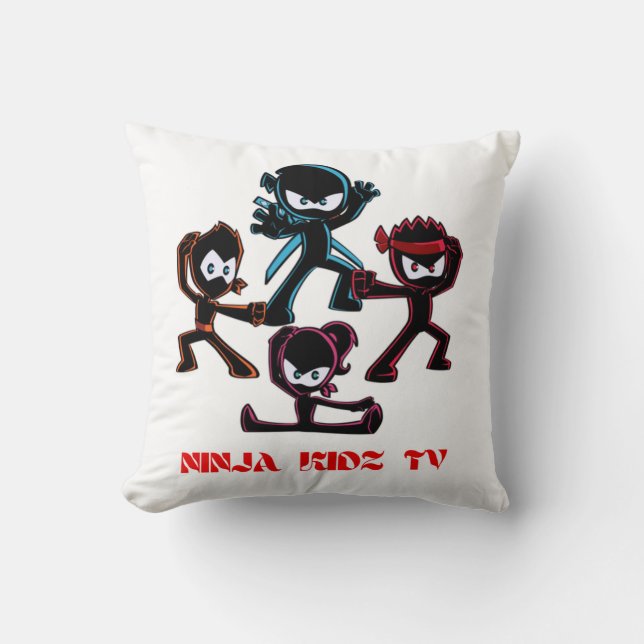 Ninja kidz tv pillow designs. (Front)
