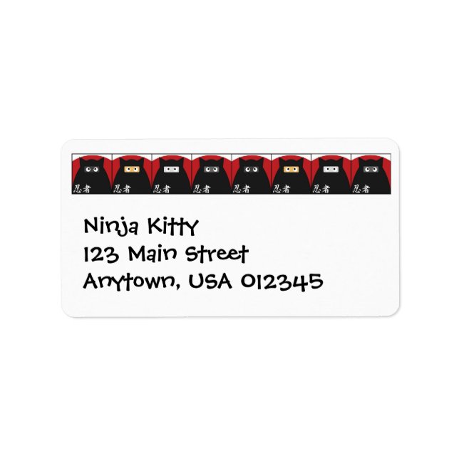 Ninja Kitty Address Label (Front)