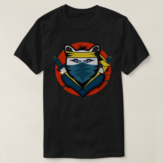 Ninja Kitty Assassin toon T-Shirt (Design Front)