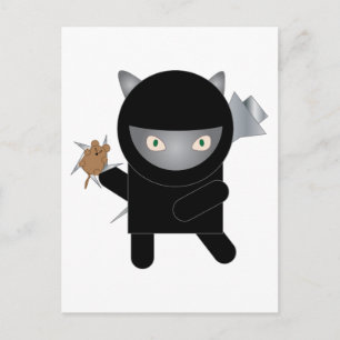Ninja Kitty Cat Kawaii Cute Postcard
