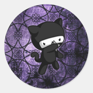 Ninja Kitty Classic Round Sticker