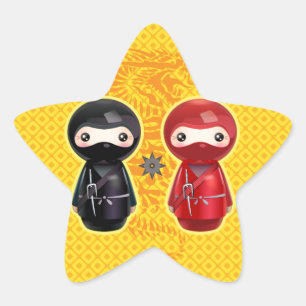 Ninja Kokeshi Star Sticker