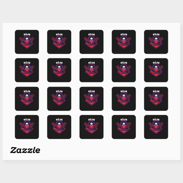 Ninja Logo – Bold Warrior Emblem Square Sticker (Sheet)