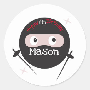 Ninja Martial Arts Karate Boys Birthday  Classic Round Sticker