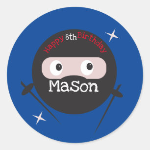 Ninja Martial Arts Karate Boys Birthday   Classic Round Sticker