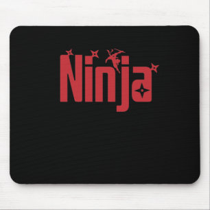 Ninja mit Wurfsternen Mouse Mat
