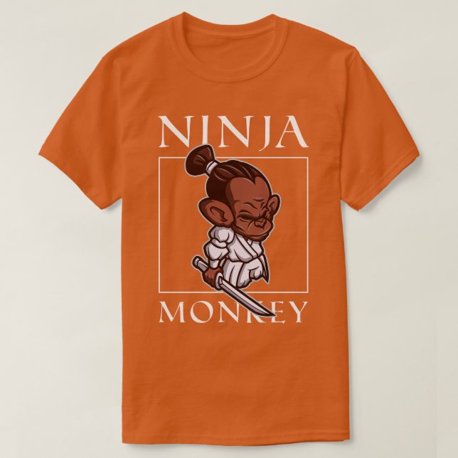 Ninja Monkey Funny Ninja Warrior Shinobi T-Shirt (Design Front)