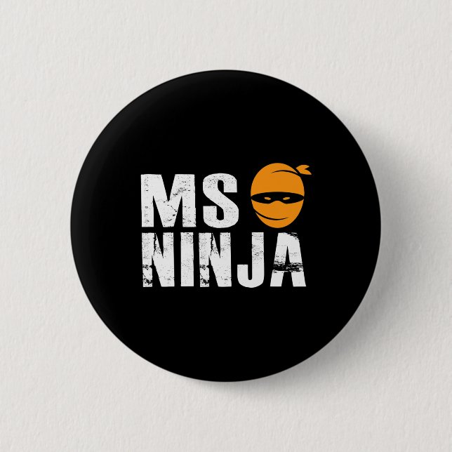 Ninja - Multiple Sclerosis Support Awareness Fight 6 Cm Round Badge (Front)