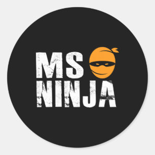 Ninja - Multiple Sclerosis Support Awareness Fight Classic Round Sticker
