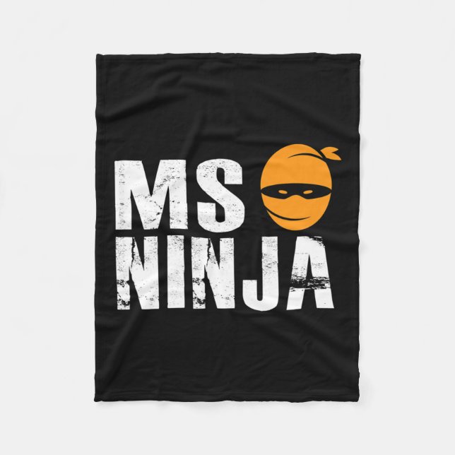 Ninja - Multiple Sclerosis Support Awareness Fight Fleece Blanket (Front)