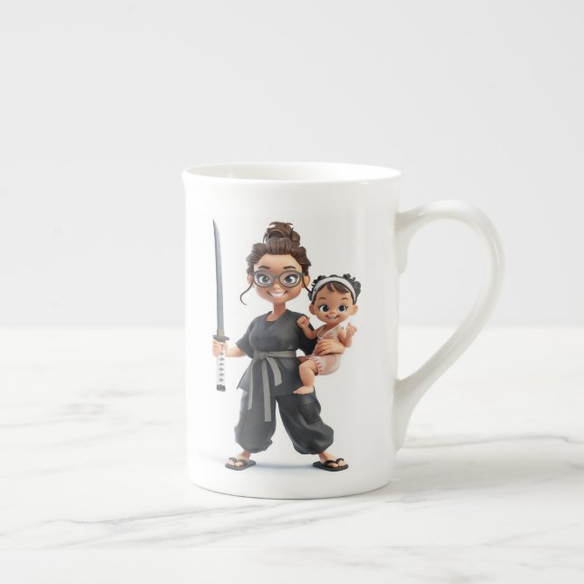 Ninja Mum Bone China Mug (Right)