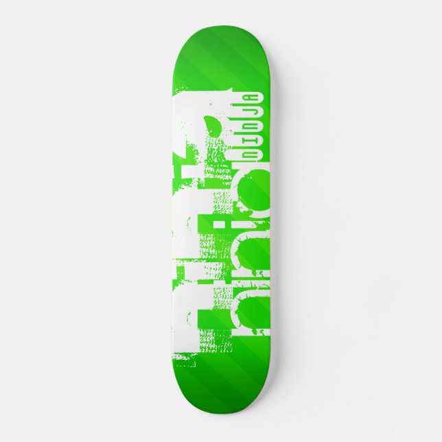 Ninja; Neon Green Stripes. Skateboard (Front)