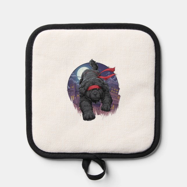 Ninja Newfie � Stealthy Big Dog Pot Holder (Front)