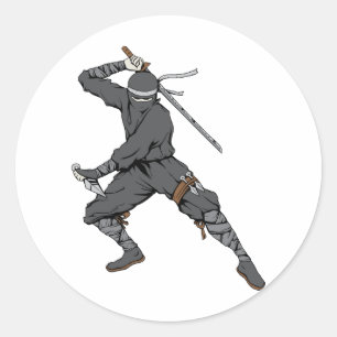 Ninja ~ Ninjas 2 Martial Arts Warrior Fantasy Art Classic Round Sticker