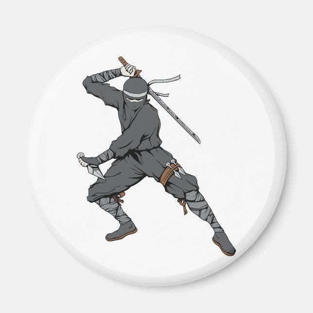 Ninja ~ Ninjas 2 Martial Arts Warrior Fantasy Art Magnet (Front)