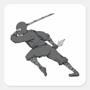 Ninja ~ Ninjas 7 Martial Arts Warrior Fantasy Art Square Sticker