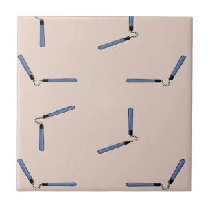 Ninja nunchaku on brown tile