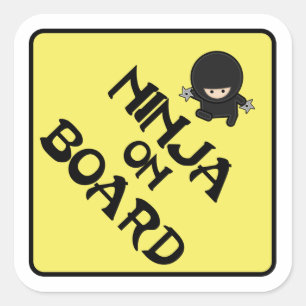 Ninja on Board Square Sticker