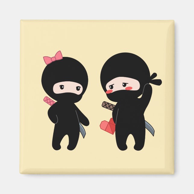 Ninja Pair, a Boy and a Girl Magnet (Front)