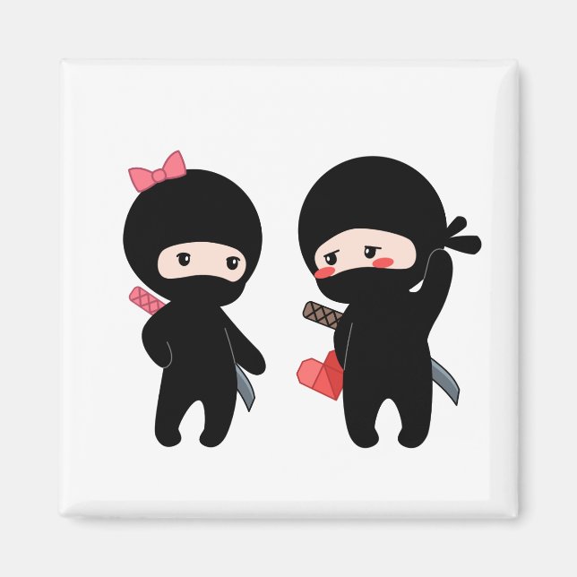 Ninja Pair, a Boy and a Girl Magnet (Front)