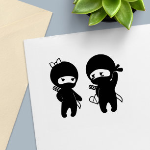 Ninja Pair, a Boy and a Girl Self-inking Stamp