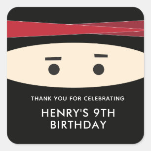 Ninja Party Favour Labels