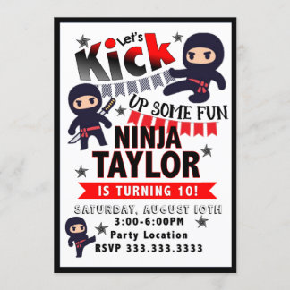 Ninja Party Invitation, Ninja Birthday Invitation