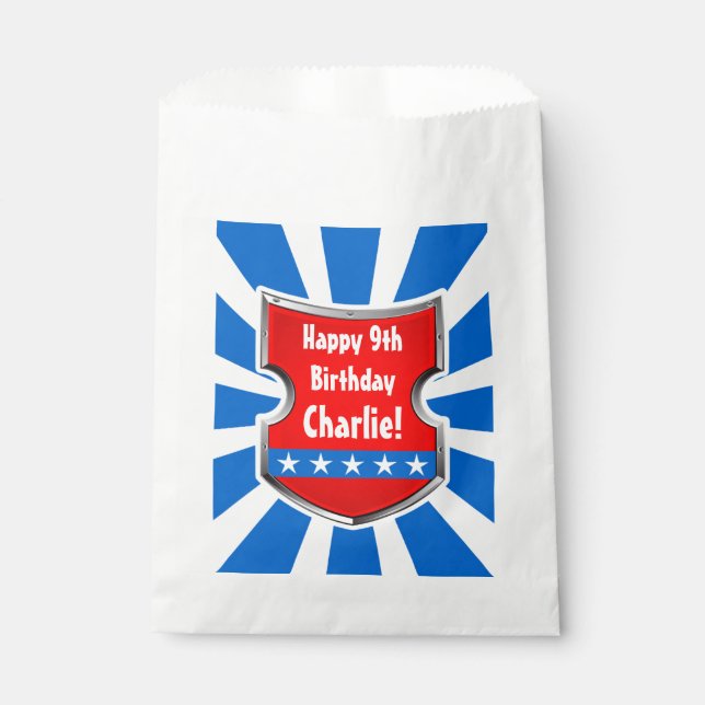 Ninja Patriotic Warrior Boys Kids Birthday Party Favour Bags (Front)