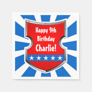 Ninja Patriotic Warrior Boys Kids Birthday Party Napkin