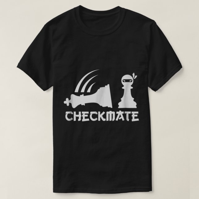 Ninja Pawn Checkmate Funny Chess Art T-Shirt (Design Front)