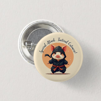 Ninja Pig 3 Cm Round Badge