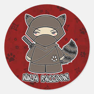 Ninja Racoon! In Red Sticker