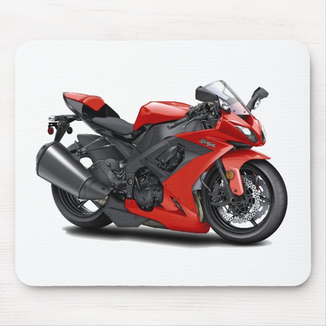 Ninja Red Bike Mouse Mat (Front)